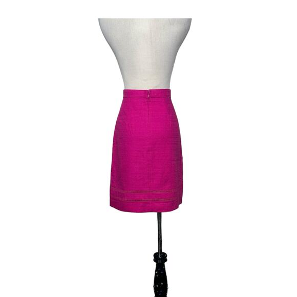 Ann Taylor fuchsia cotton pencil skirt size 0P - Picture 6 of 12
